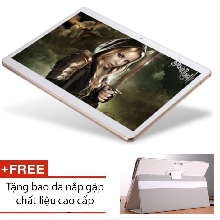 Máy tính bảng Tablet 10.1 inch IPS, MTK 6582 64G Rom, 4g Ram hỗ trợ 2 SIm 3G nghe gọi + tặng bao da