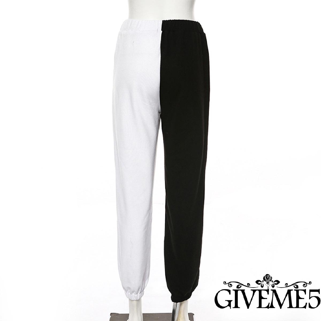 Quần dài lưng cao màu tương phản thời trang dành cho nữ