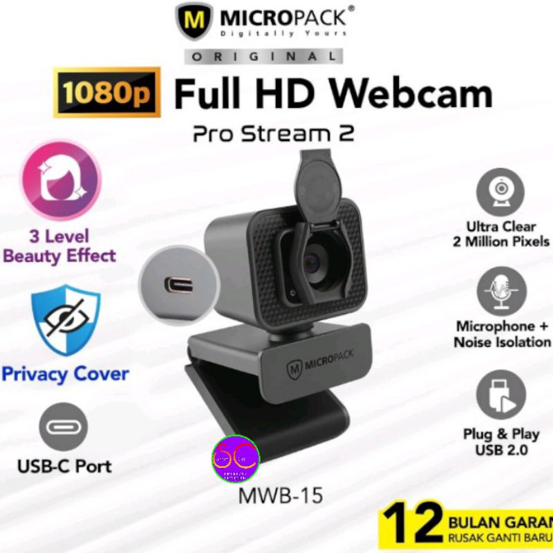 Webcam HD 1080P USB C kết nối MICROPACK (MWB-15)