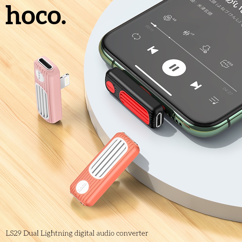 Đầu chuyển đổi cổng sạc  HOCO LS29 2 trong 1 cho  12 11 Pro Max XR 8 7 tiện dụng
