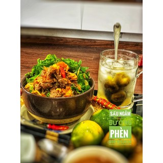 Sấu ngâm đường  (đường phèn, gừng mán)