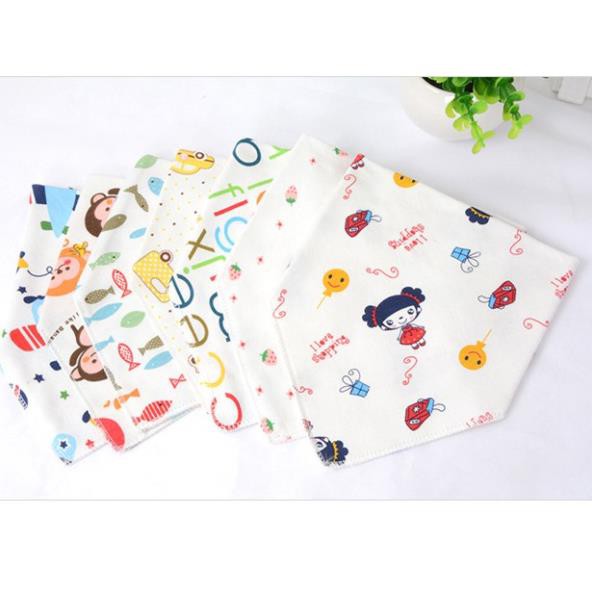 Hàng Hot Set 5 Khăn Yếm Tam Giác 100%cotton có cúc bấm cho bé Hàng Hot