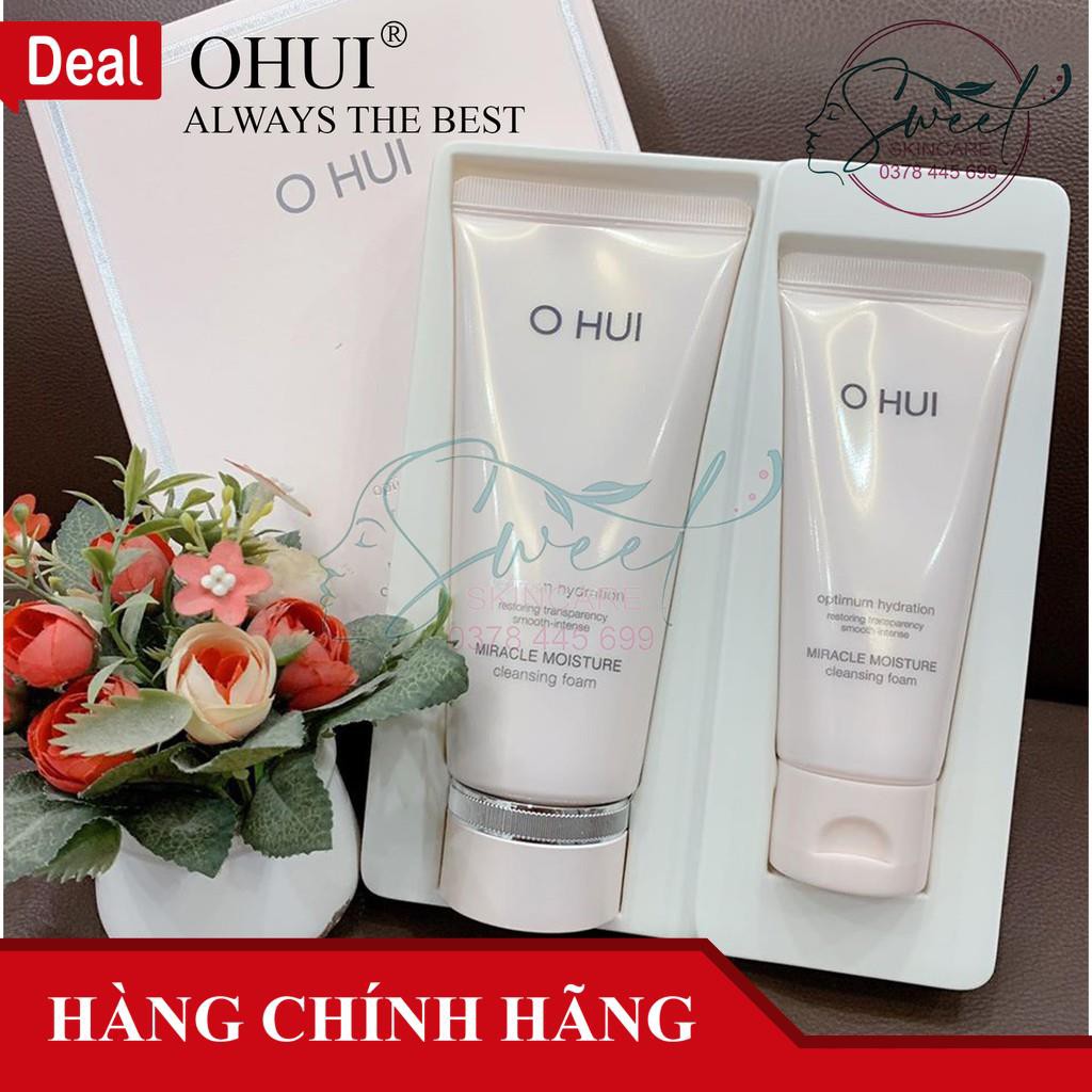 Set sữa rửa mặt Ohui hồng Miracle Moisture Cleansing Foam làm sạch dịu nhẹ cho da - MS054