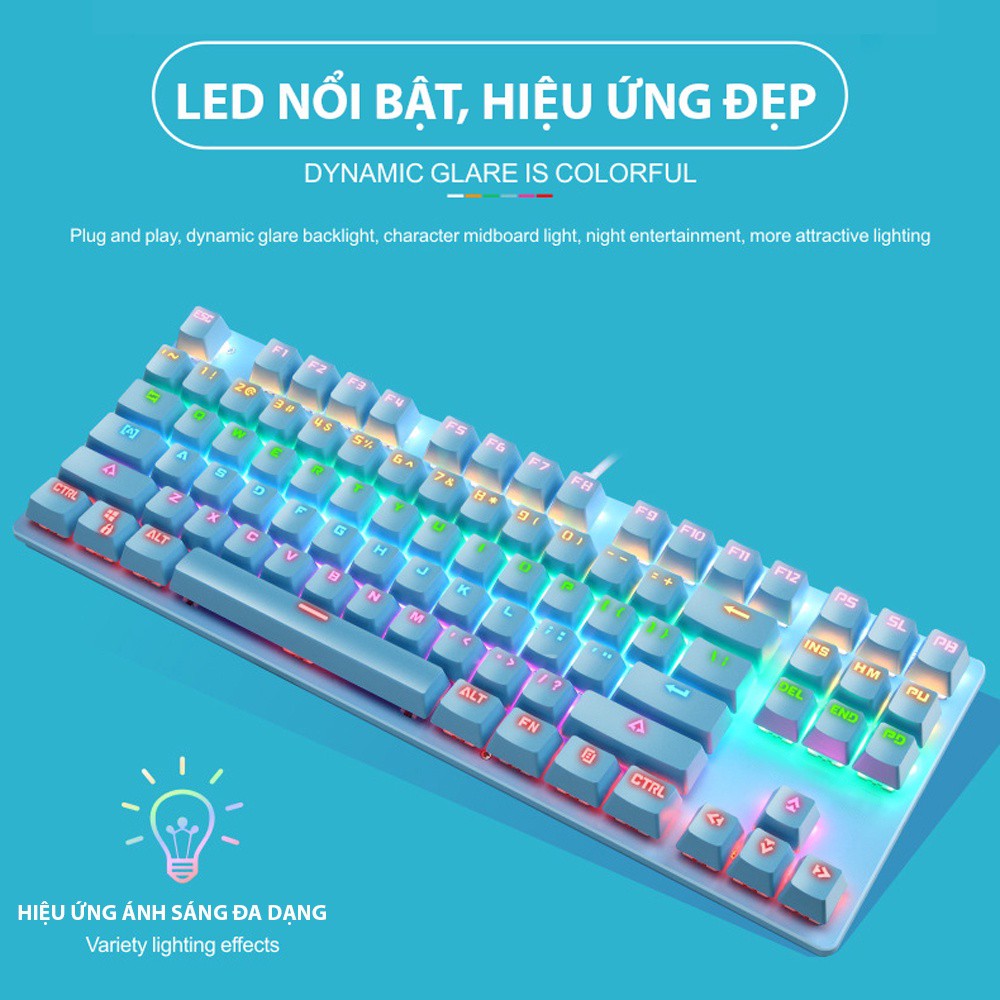 Bàn phím cơ Latope gaming bàn phím máy tính chơi game TKL Full LED K550 RGB