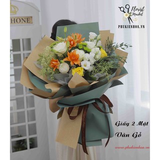 GIẤY GÓI HOA - HAI MẶT VÂN GỖ