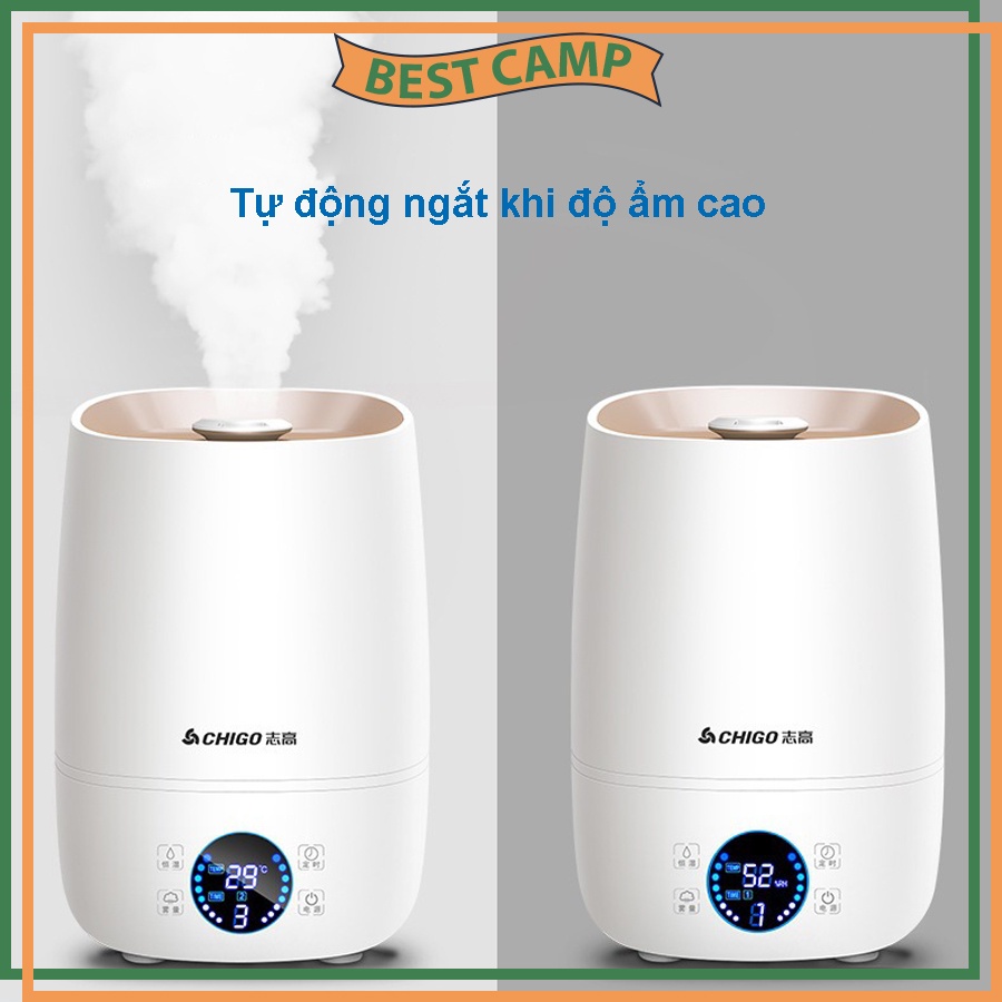 Máy Phun Sương Tạo Ẩm Khuếch Tán Tinh Dầu Chigo ZG-512 Dung Tích 4L Có Hẹn Giờ Bảo Hành 6 Tháng