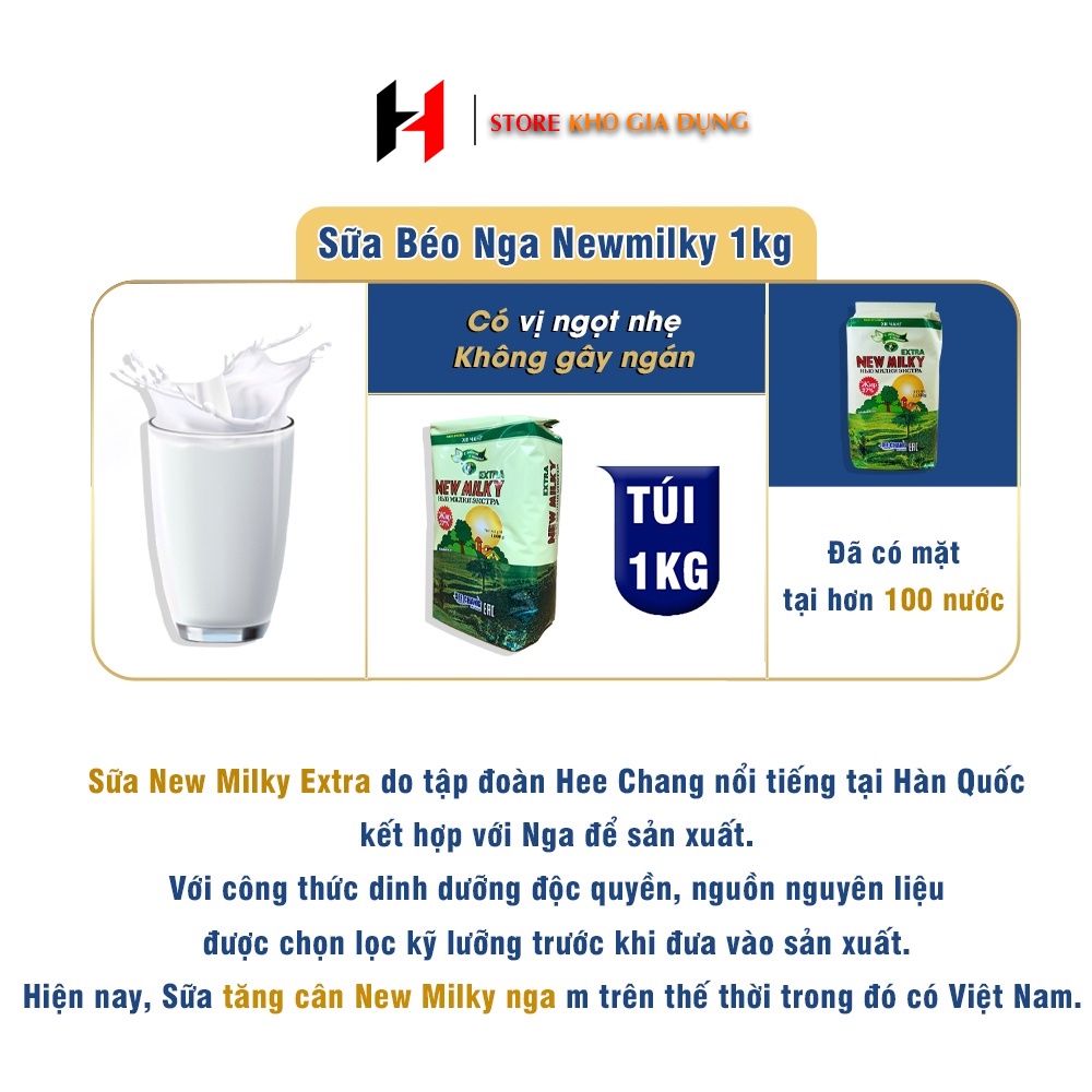 Sữa Béo Nga New Extra Milky Gói 1Kg. Date Luôn Mới Toàn Quốc