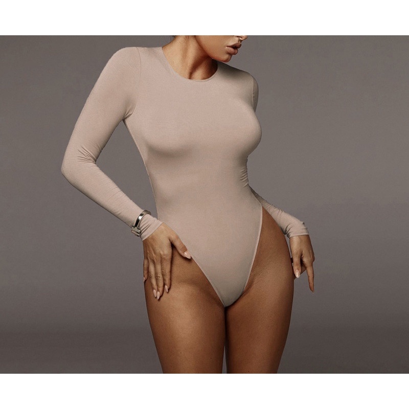 Bodysuit Áo Liền Thân Tay Dài Cổ Tròn Quyến Rũ Tôn Dáng Mùa Thu Viibodysuit