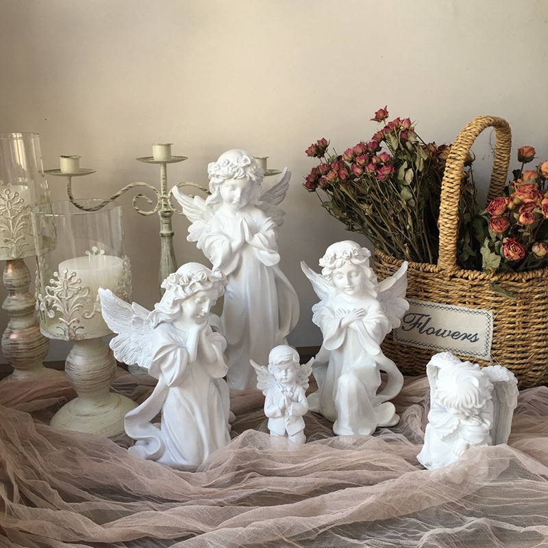 Tượng thiên thần cupid mini phong cách Bắc Âu cổ điển trang trí bàn làm việc