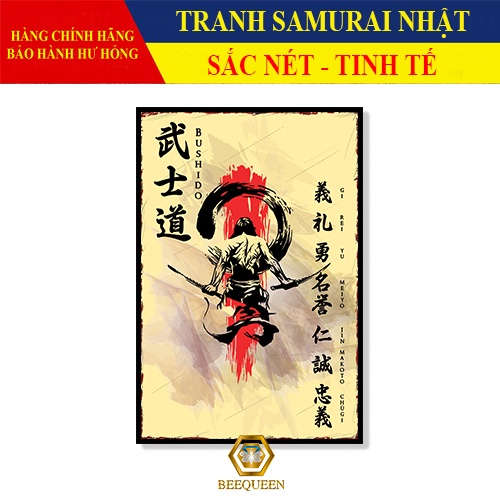 Mẫu Tranh Samurai Trang Trí Nhà Hàng, Tiệm Xăm Tattoo Phong Cách Nhật Bản