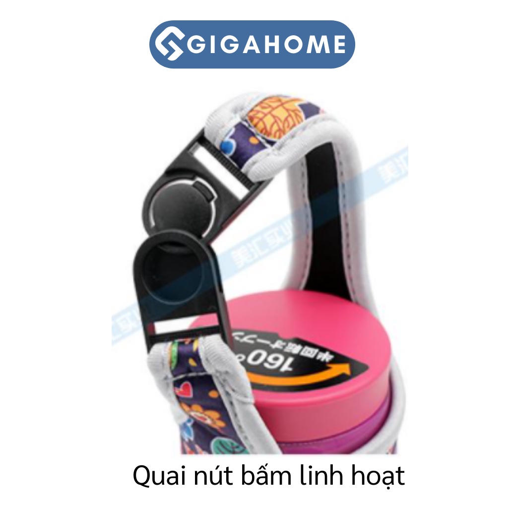 Túi Vải Bố Dày Đựng Bình Nước, Ly Giữ Nhiệt Chống Thấm, Có Quai Xách 450ml GIGAHOME 6692