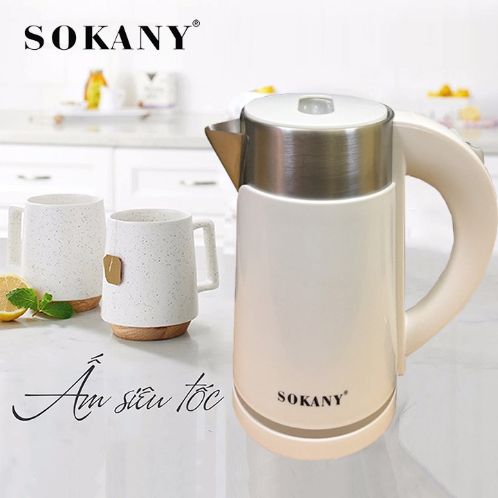 Ấm siêu tốc, Bình đun nước siêu tốc SOKANY - Bảo hành 12T