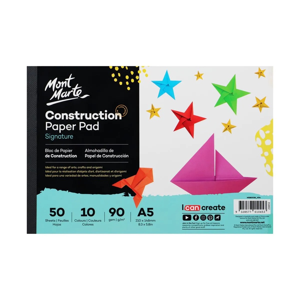 Cá Chép - Giấy gấp Mont Marte Kids Construction Paper 50 tờ