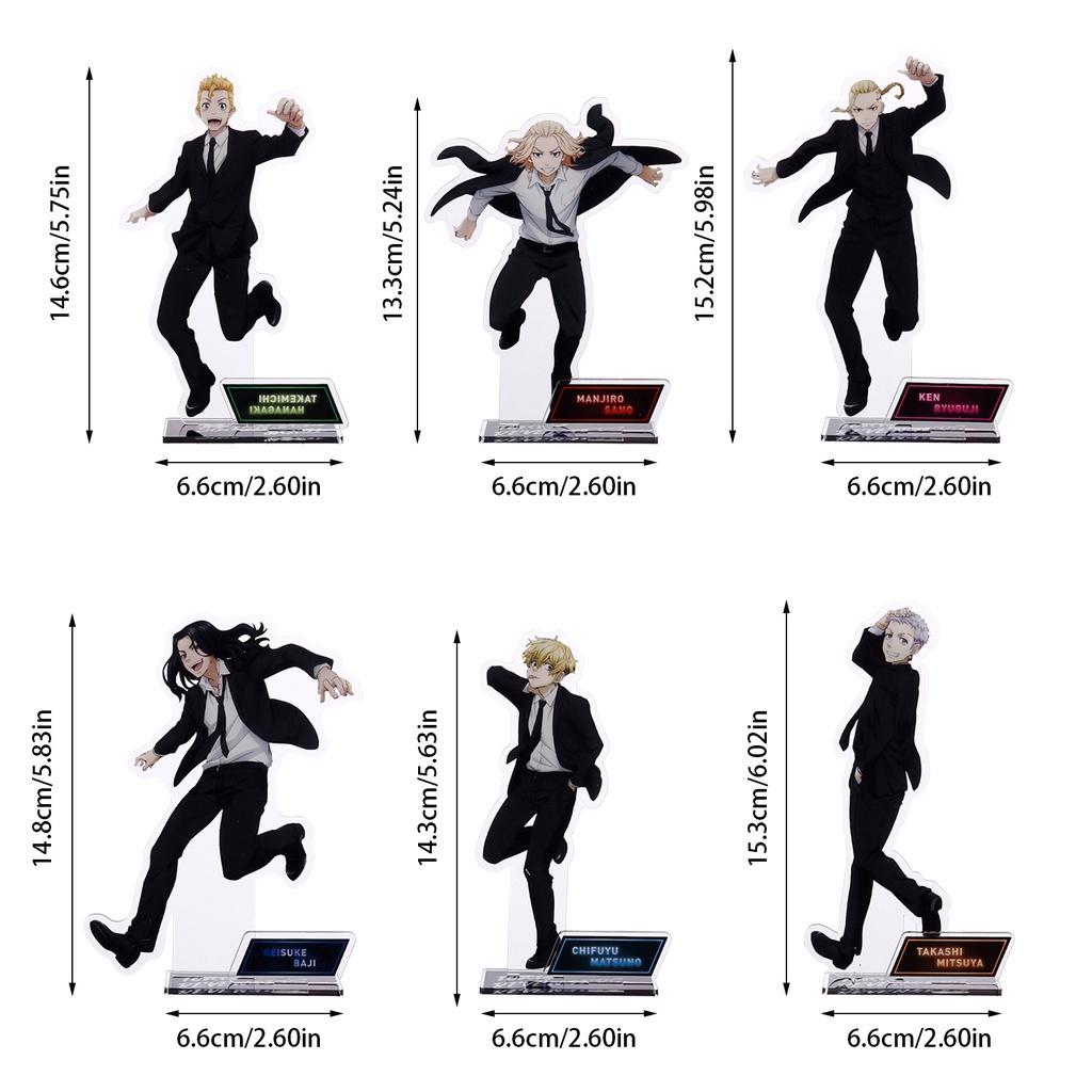 Mô hình nhân vật hoạt hình anime Tokyo Revengers bằng acrylic có đế dùng để trang trí trên bàn