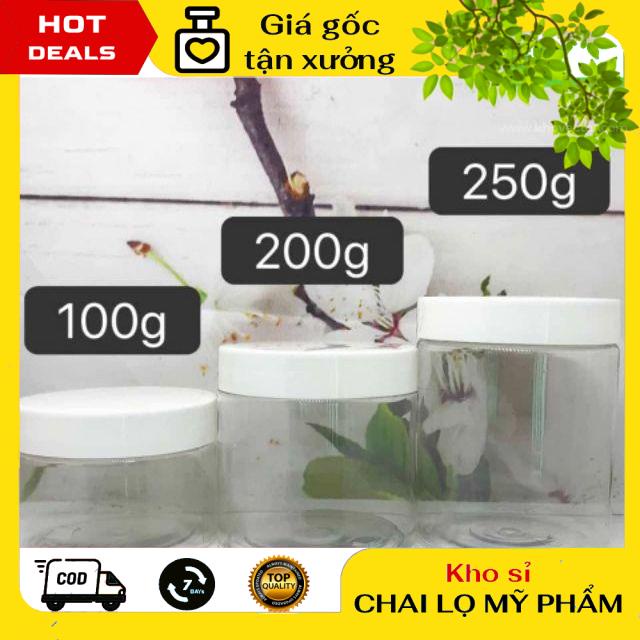 Hủ Đựng Kem ❤ GIÁ TẬN GỐC ❤ Hủ Nhựa Pet 200g,250g đựng mỹ phẩm, thực phẩm, đồ khô, ngũ cốc