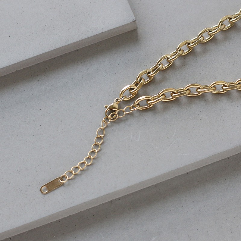 Dây Chuyền Titan Nữ Dây Xích Mặt I Love U ERASHOP 079986 - Cá Tính, Cool Ngầu, Phụ Kiện Giá Rẻ