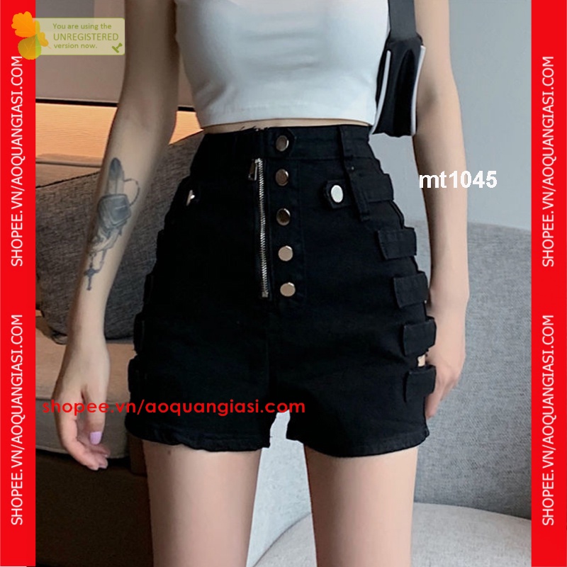 Quần Đùi Nữ Thời Trang Phối Nút Mt1045 sành điệu (size S, M, L dưới 54 kg)