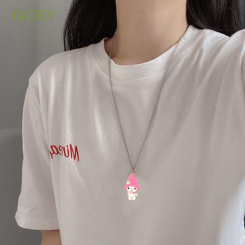 Dây chuyền choker mặt thỏ Kuromi My Melody dễ thương đơn giản phong cách Hàn Quốc thời trang dành cho nam và nữ