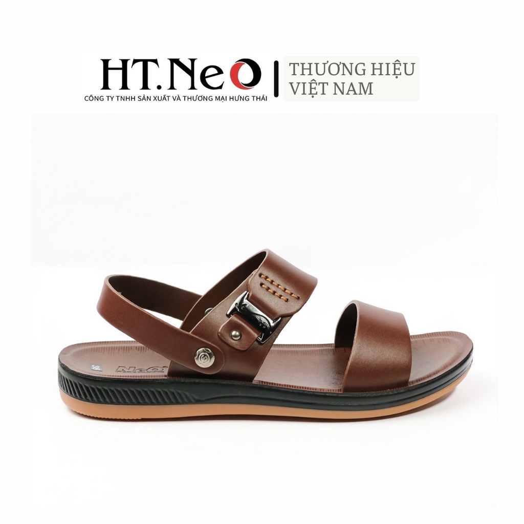 Sandal nam HT.NEO 100% da bò mềm mại, đế cao su nguyên khối, khâu may chân quai siêu chắc chắn SD94