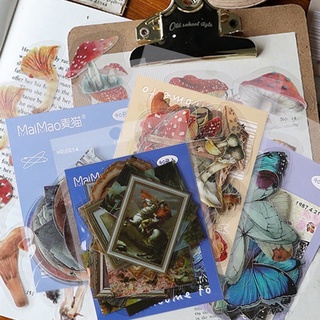 Set 40 miếng dán sticker trang trí hoạ tiết cổ điển dạng trong