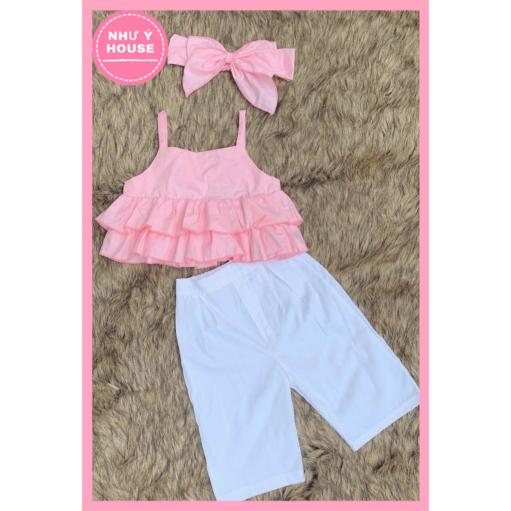 Quần áo trẻ em 𝑭𝑹𝑬𝑬𝑺𝑯𝑰𝑷NHƯ Ý HOUSE'S-thời trang cho bé Từ 8-30kg- sét bộ áo hồng quần trắng