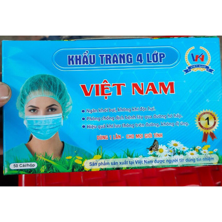 Khẩu trang y tế 4 lớp hộp 50 chiếc