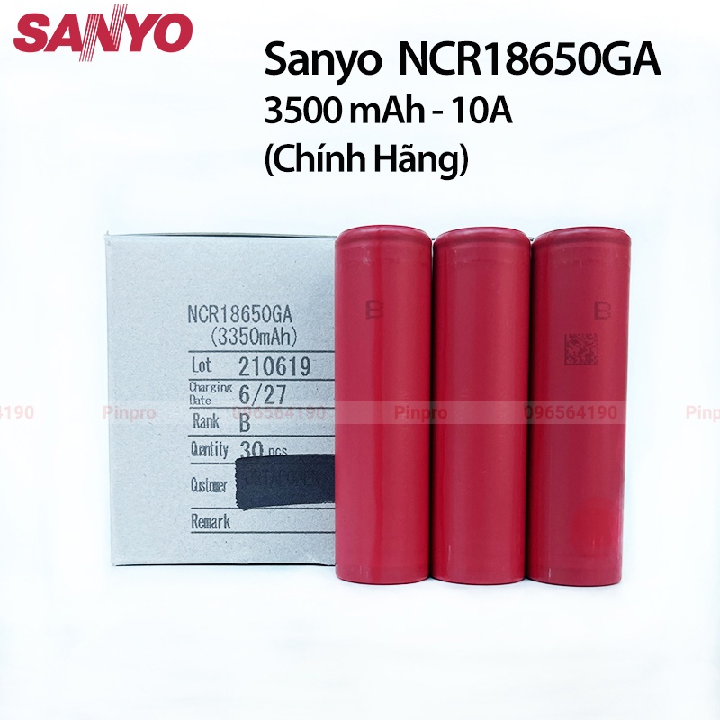 Pin 18650GA Sanyo NCR18650GA 3450mAh 10A chính hãng Nhật Bản