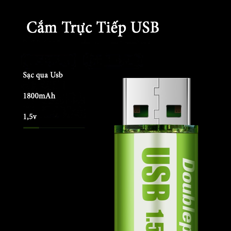 Pin aa tự sạc qua cổng USB bảo vệ môi trường tiện dụng, tái sử dụng 500 lần