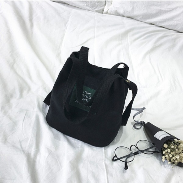 Túi đeo chéo vải canvas đơn giản thời trang phong cách Hàn Quốc