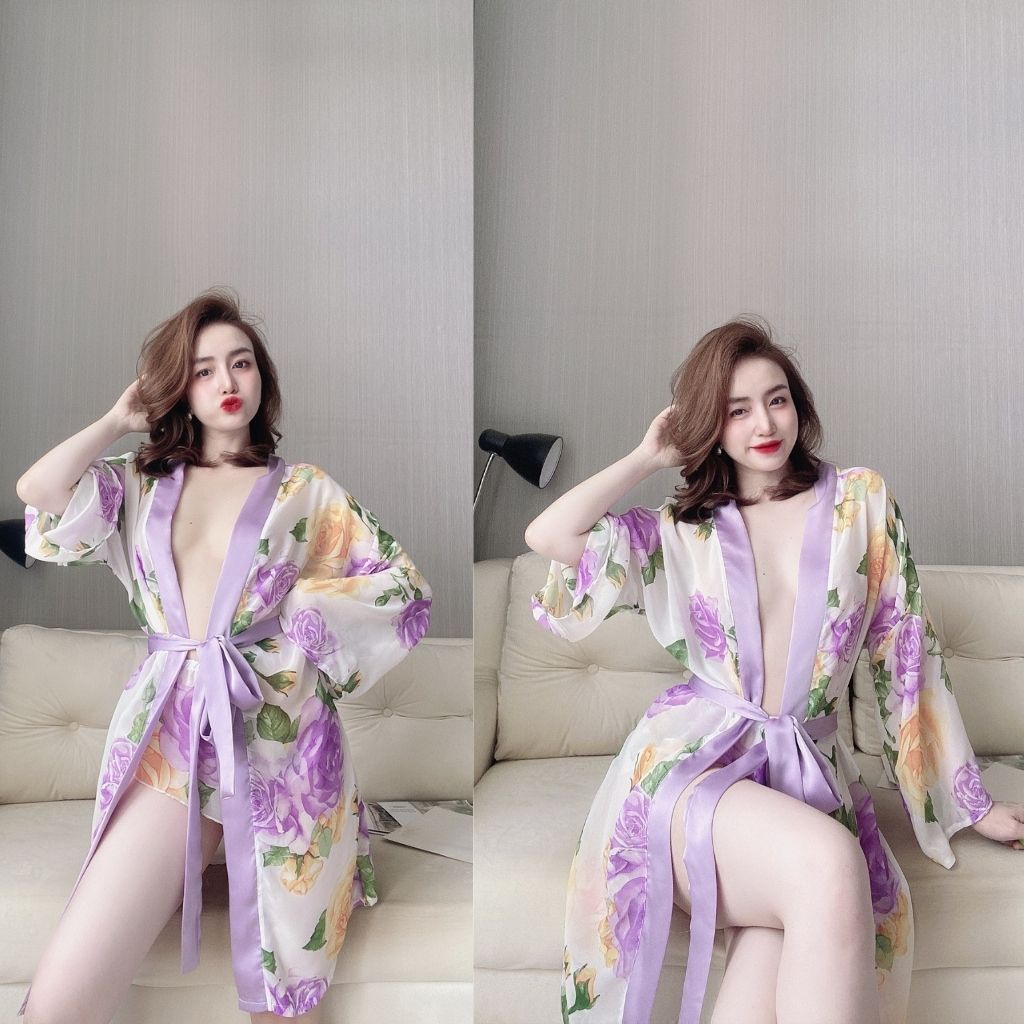 Váy ngủ áo choàng ❣️FREE SHIP❣️ Đầm ngủ sexy Lụa Chất Siêu Mát Dáng Siêu Xinh