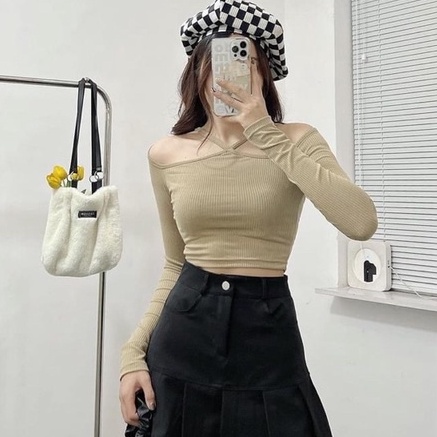 Áo Kiểu Nữ Tay Dài Phối Dây Mảnh