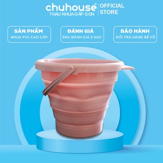 XÔ NHỰA ĐỰNG NƯỚC SILICONE GẤP GỌN TIỆN LỢI 1 MÀU – THỂ TÍCH 10L – TẶNG KÈM MÓC TREO