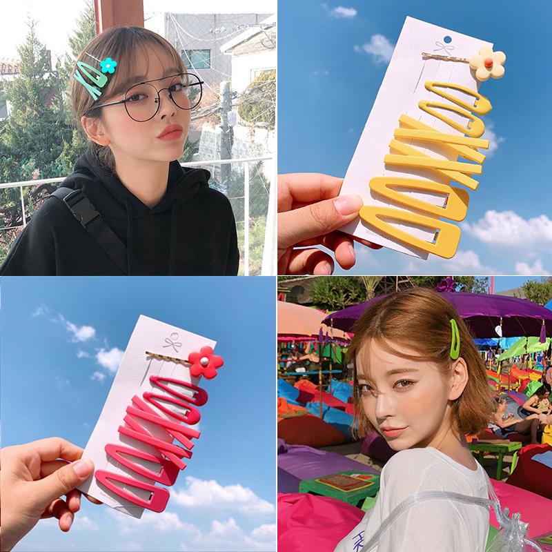 K] 💖Wiki💖【6 Color】7 Piece/a Set Cute Hairpin Combination Beautiful Girl Headdress Hair Clip Set Flower Hair Accessories