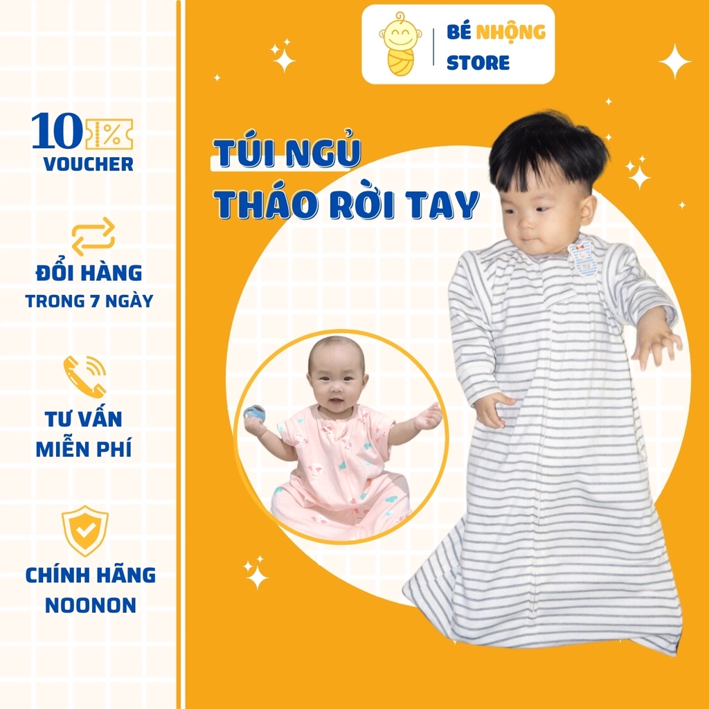 Túi Ngủ Chũn Tháo Tay Noonon 𝑭𝑹𝑬𝑬𝑺𝑯𝑰𝑷  Nhộng Chũn Noonon Mở Khoá Tay - Hè/Thu/Đông Mã TNHT01