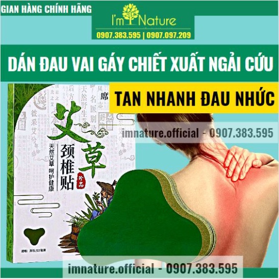 Hộp 12 Miếng Dán Ngải Cứu Vai Gáy Giảm Đau Cổ Vai Gáy, Thải Độc ivn229