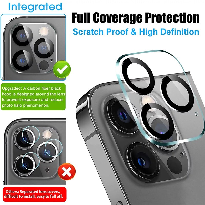 Kính cường lực Trong Suốt bảo vệ chống xước Camera cho iPhone 15 14 13 12 11 Pro Max Plus Mini