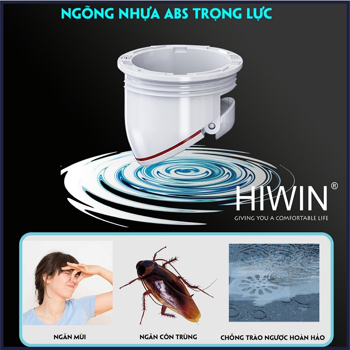 Phễu thoát sàn ngăn mùi hôi thoát nước nhanh đồng mạ crom kích thước 120x120mm HIWIN FD-1952