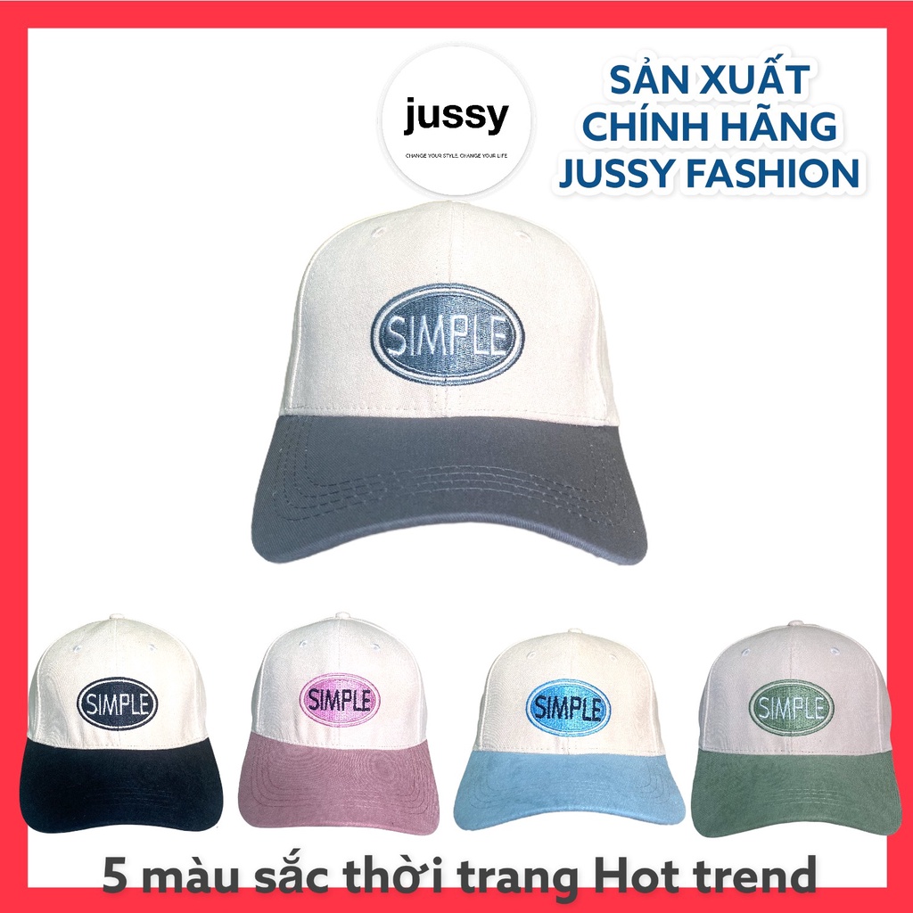 Mũ Lưỡi Trai Jussy Logo Simple Phối 2 Màu Cá Tính Hot Trend Phong Cách Nón Lưỡi Trai Hàn Quốc Form Mềm Chất Vải Nỉ