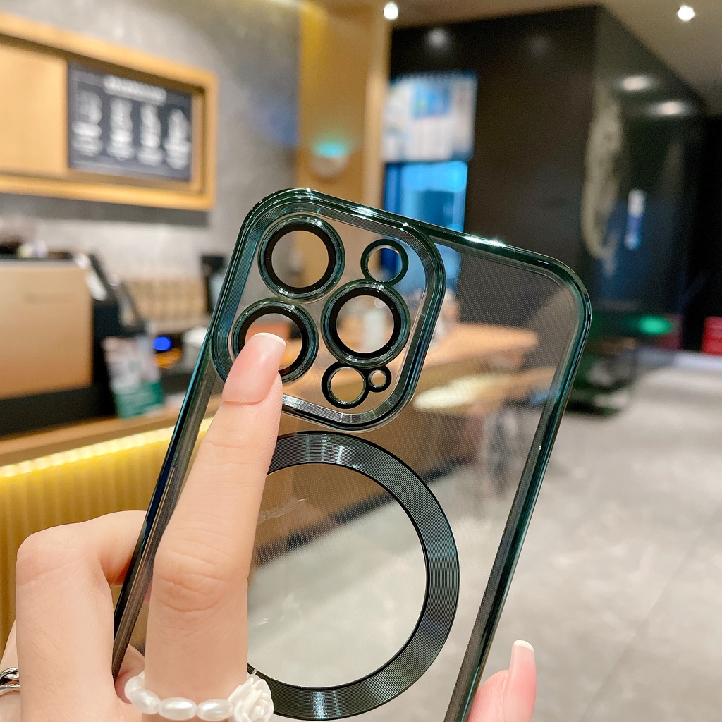 Ốp lưng iphone Điện Thoại Mạ Sang Trọng Từ Tính Bảo Vệ Ống Kính Máy Ảnh Cho iPhone 11 Pro max x xs max xr 7 plus 8 plus 13 Pro max 12 Pro max