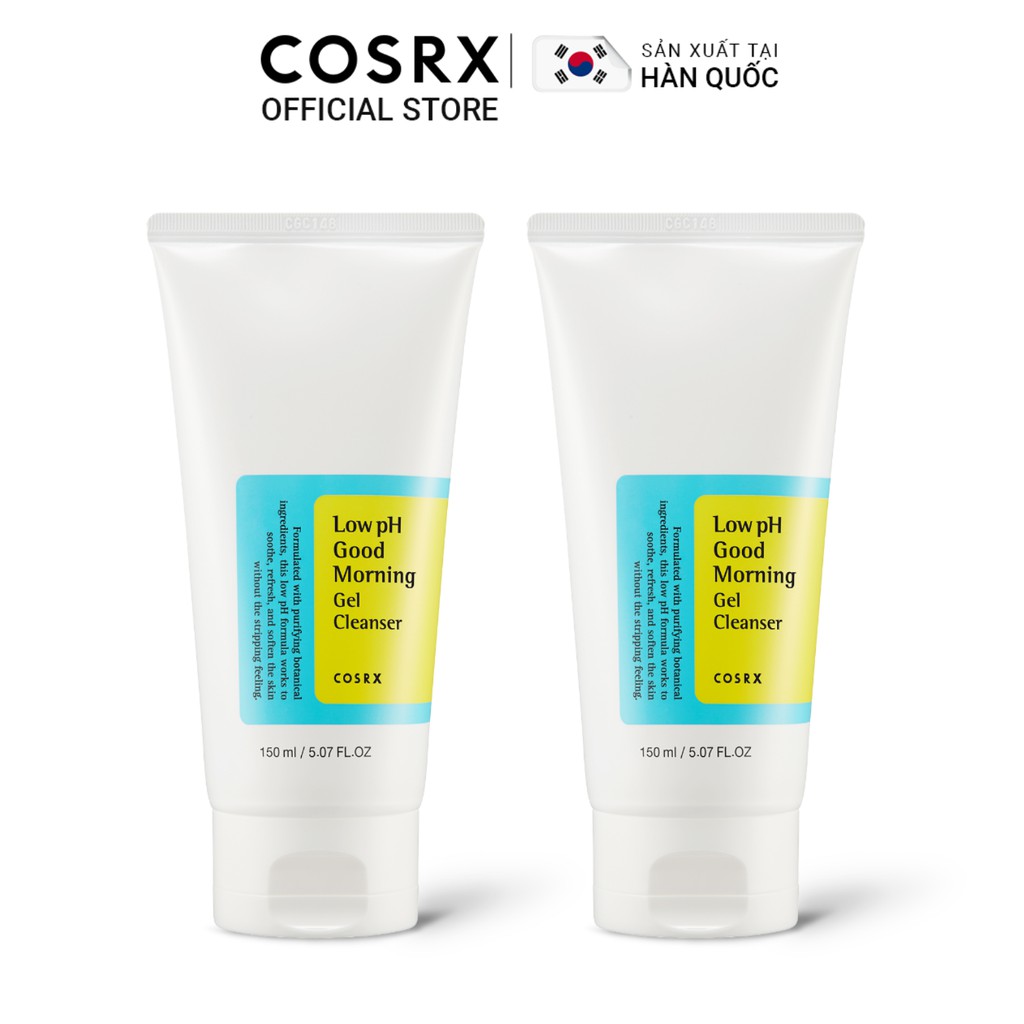 Combo 2 Gel Rửa Mặt (Tràm Trà, 0.5% BHA) COSRX Low pH Good Morning Gel Cleanser (150ml x 2)