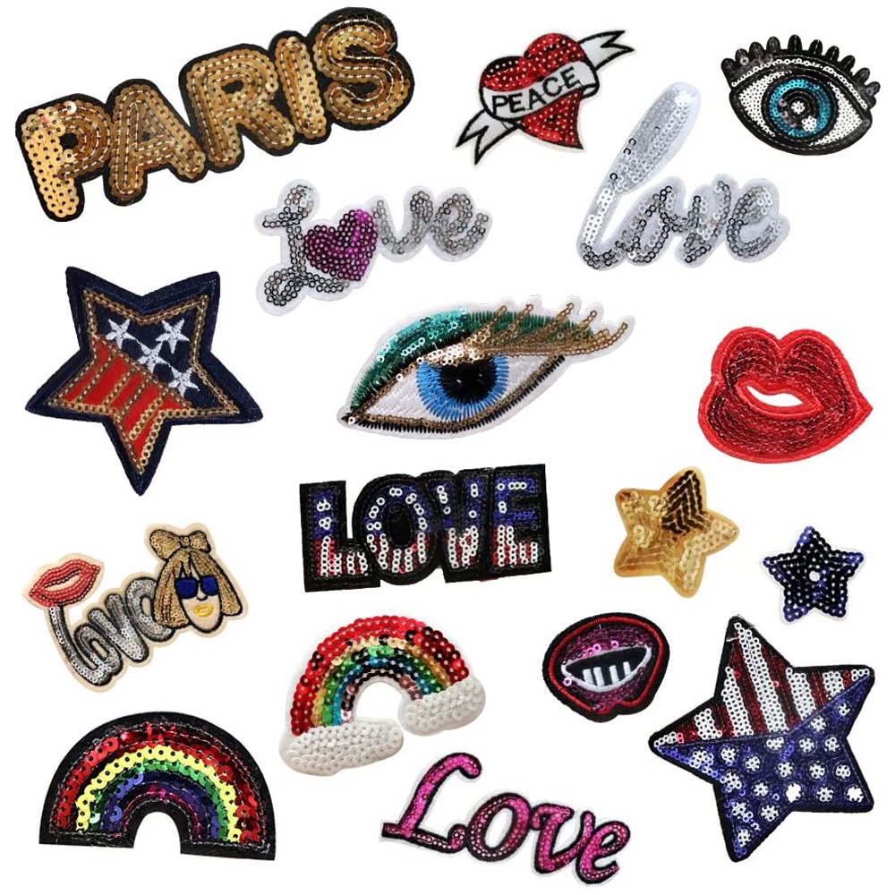 Set 30 Sticker Ủi Thêu Hoạ Tiết Đáng Yêu