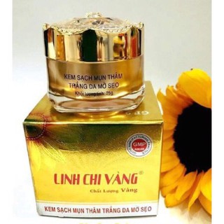 Kem sạch mụn thâm-trắng da-mờ sẹo linh chi vàng 25g
