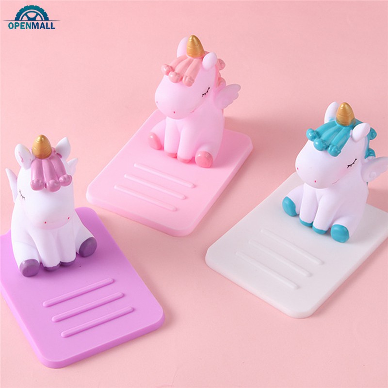 Giá Đỡ Điện Thoại Bằng Silicone Hình Ngựa Một Sừng Xinh Xắn