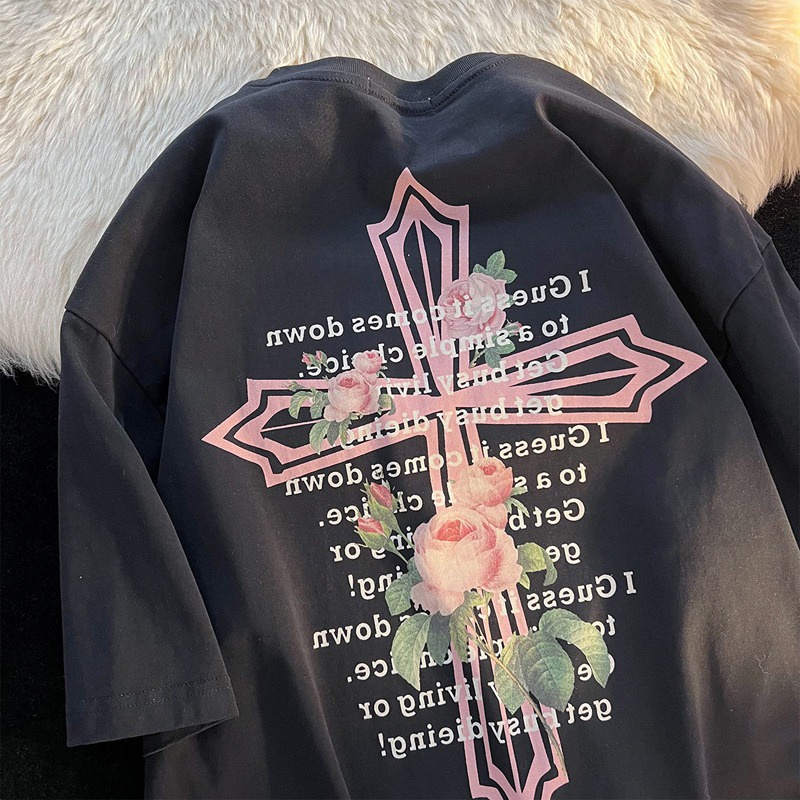 NRVP Áo Thun Mùa Hè Tay Cộc Oversize In Họa Tiết Phong Cách Hàn Quốc Cho Nam / Nữ