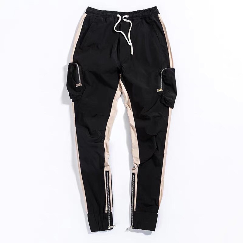 Quần jogger kaki dây kéo zipper unisex