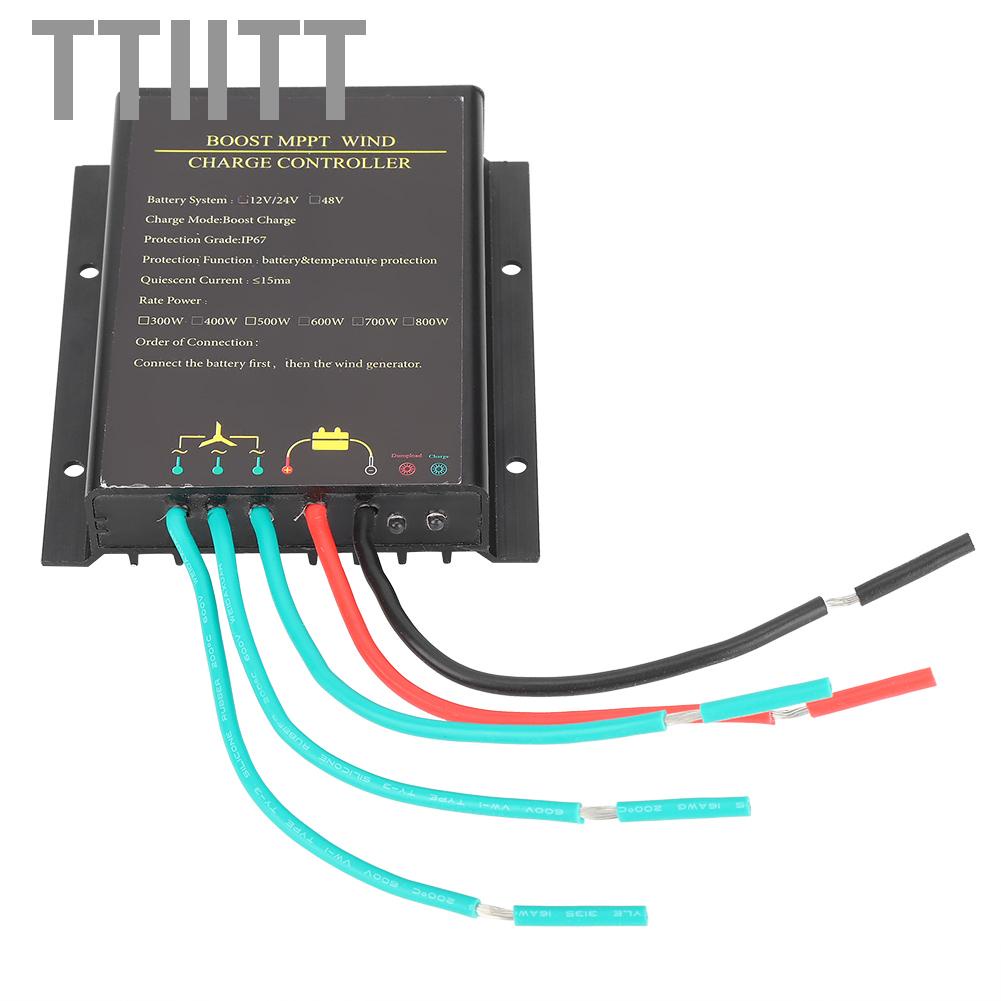 Ttiitt 12V/24V Waterproof Wind Turbine Controller Boost MPPT Charge Power Regulator Aluminum Alloy