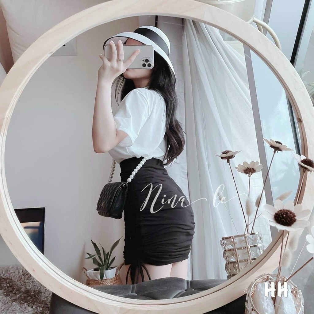 Chân váy rút 2 bên điều chỉnh dài ngắn ok | BigBuy360 - bigbuy360.vn