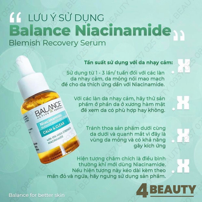 Serum Balance Niacinamide 15% Blemish Recovery ngừa mụn mờ thâm - 30ml