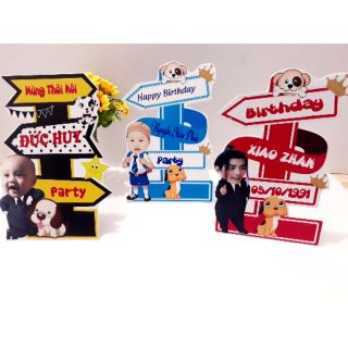 Cây Welcome 45cm trang trí bàn tiệc sinh nhật thôi nôi đầy tháng bé trai bé gái