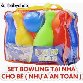 Đồ chơi vận động bóng bowling màu sắc sato tại nhà an toàn cho bé kích thích vận động cho trẻ em ms kun24